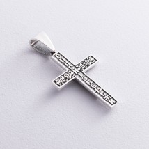 Серебряный крест "Розп'яття. Спаси і Збережи" кду-12 Онікс