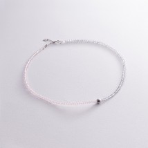 Silver necklace "Ball" with crystal 908-01487 Onix 38