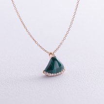 Gold necklace (malachite, diamonds) flask0116sm Onyx 45
