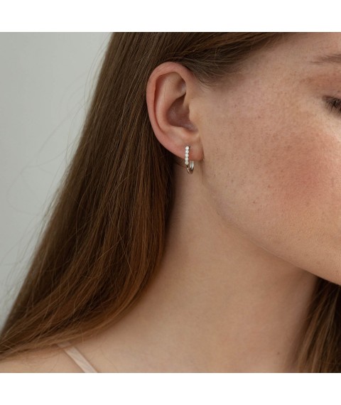 Gold earrings with diamonds s2826 Onyx