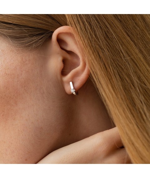 Gold earrings with diamonds 312171121 Onyx