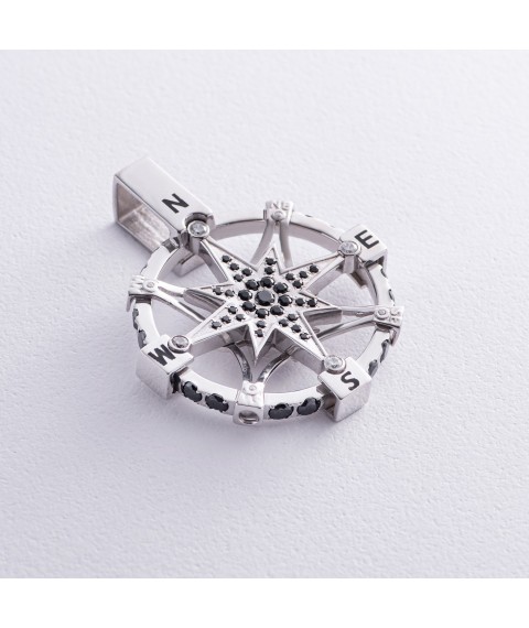 Silver pendant "Wind Rose" (cubic zirconia) p2501r Onyx