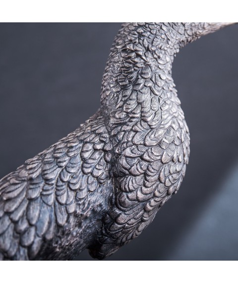 Handgefertigte Silberfigur "Vogel auf Marmorst?nder" ser00006 Onyx