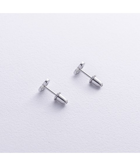 Silver earrings - studs "Hearts" 122751 Onyx