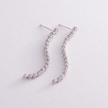 Gold earrings - studs with diamonds s407ar Onyx
