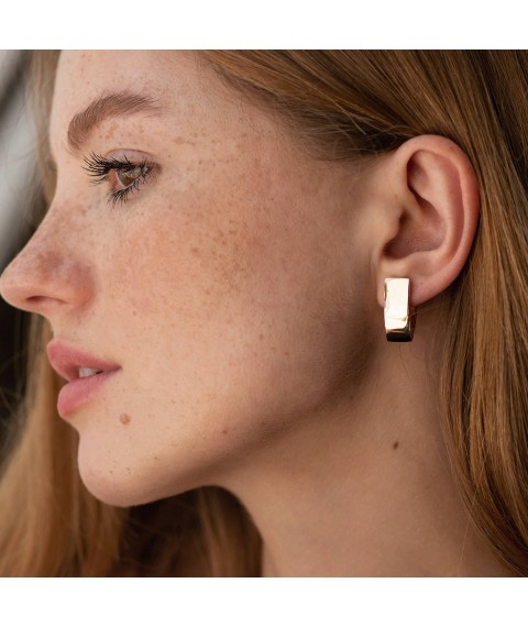 Earrings "Impeccability" in red gold s08540 Onyx