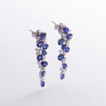 Gold earrings with diamonds and sapphires sb0452nl Onyx