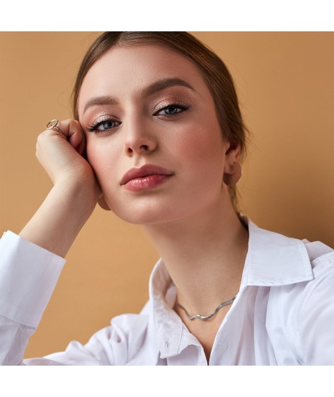 Silver earrings - studs "Laura" 123125 Onyx