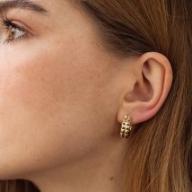 Earrings - rings "Monica" in yellow gold s08853 Onyx