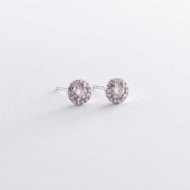 Gold stud earrings with diamonds sb0213lg Onyx