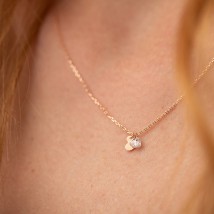 Necklace "Hearts" in red gold (cubic zirconia) count01832 Onix 50