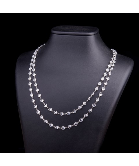 Silver necklace with cubic zirconia 18196 Onyx