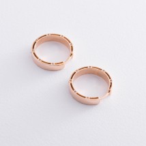Золоті сережки-кільця з фіанітами, діаметр: 21 мм с05019 Онікс