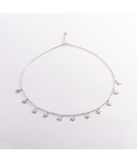 Silver necklace "Stars" 181199 Onyx 48