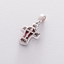 Gold cross with enamel "Save and Preserve" p03160 Onyx