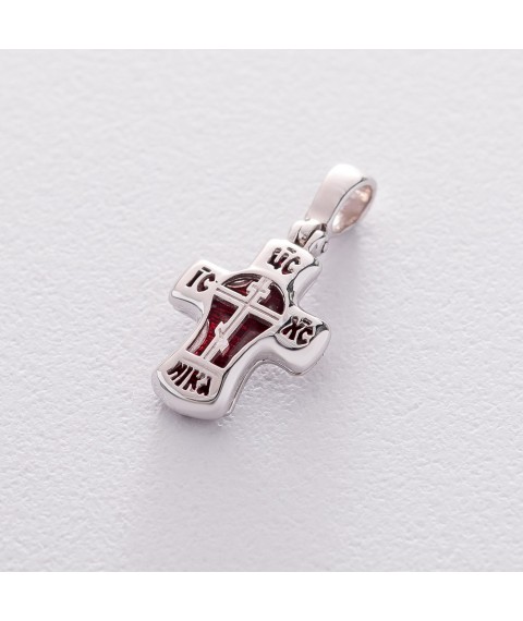 Gold cross with enamel "Save and Preserve" p03160 Onyx