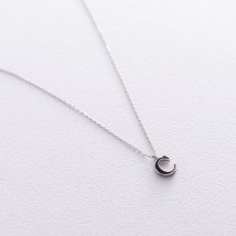 Серебряное колье с буквой С 18618ч Онікс  45