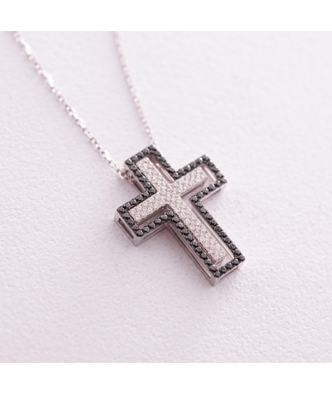 Gold necklace "Cross" with diamonds 126851122 Onyx 45