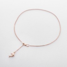 Gold ankle bracelet "Dolphin" b03604 Onix 28