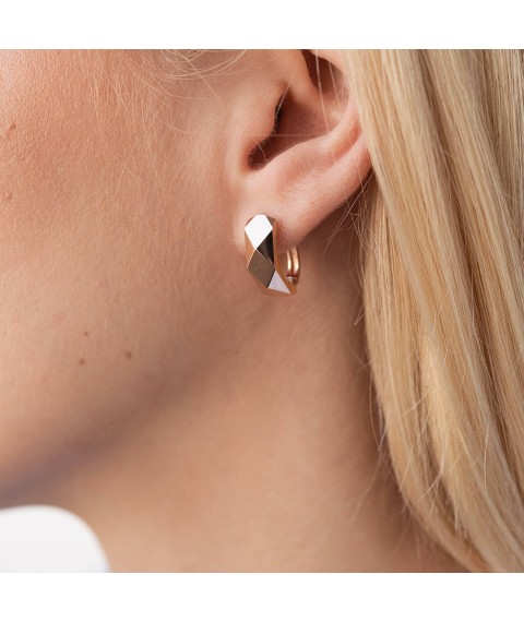 Earrings "Perfection" in red gold s07823 Onyx