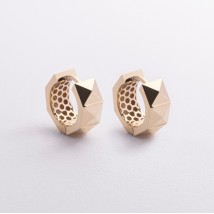 Серьги - кольца "Claire" в желтом золоте с08949 Онікс
