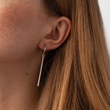 Silver earrings "Laconic" 122730 Onyx