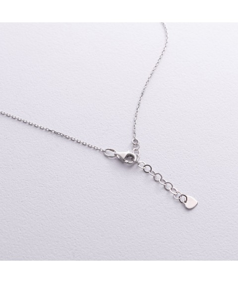 Necklace "Clover" in white gold coll02493 Onyx