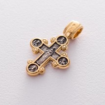Православный крест "Распятие Христово. Деисус. Валаамская икона Божией Матери" 132895 Онікс