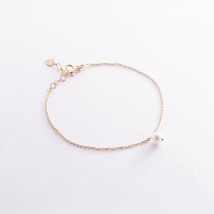 Bracelet with pearl (yellow gold) b05265 Onyx 17