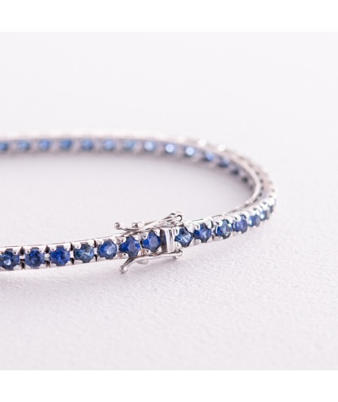 Tennis bracelet in white gold with sapphires 518821529 Onyx 17.5