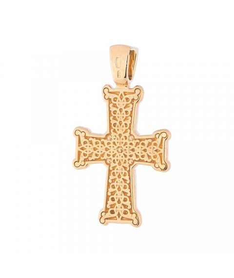 Серебряный крестик с позолотой «Голгофа» 131794 Оникс