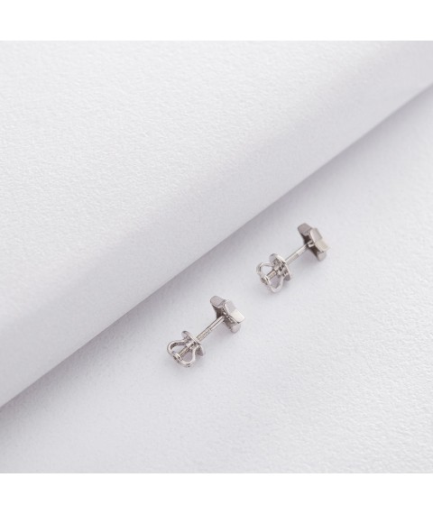 Gold stud earrings with stars s06184 Onyx