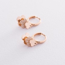Gold Clover hoop earrings s06706 Onyx