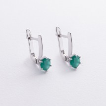 Срібні сережки з агатом 2526/1р-GRAG Онікс