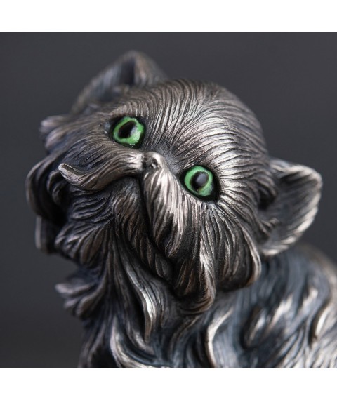 Серебряная фигура "Котенок" ручной работы 23132 Онікс