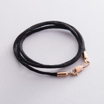 Silk cord with gold clasp kol00449 Onix 55