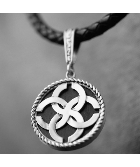 Silver pendant - amulet "Wedding" with ebony 085 Onyx