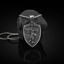 Silver pendant "Archangel Michael" 133185 Onyx