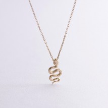 Necklace "Snake" in yellow gold count02494 Onix 45