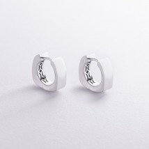 Earrings "Loren" in white gold s09028 Onyx