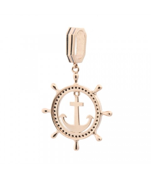 Gold pendant "Anchor" p02744 Onyx