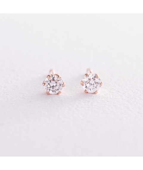 Gold earrings - studs with diamonds sb0239 Onyx