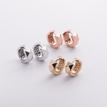 Серьги - кольца "Claire" в желтом золоте с08949 Онікс