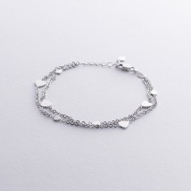 Double bracelet "Hearts" in white gold b05365 Onix 17