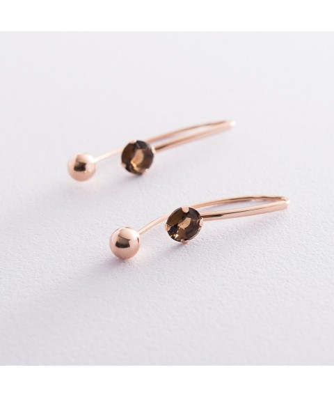 Gold earrings "Inspiration" (cubic zirconia) s06710 Onix