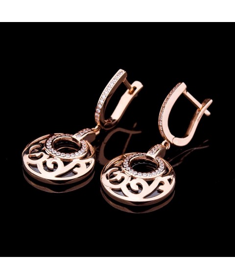 Exclusive gold earrings s03936 Onyx