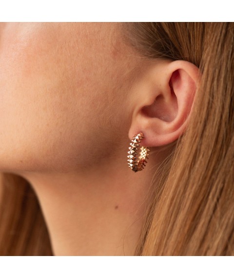 Earrings - rings in red gold s09031 Onyx
