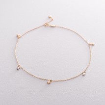 Gold ankle bracelet "Stars" s04215 Onix 28