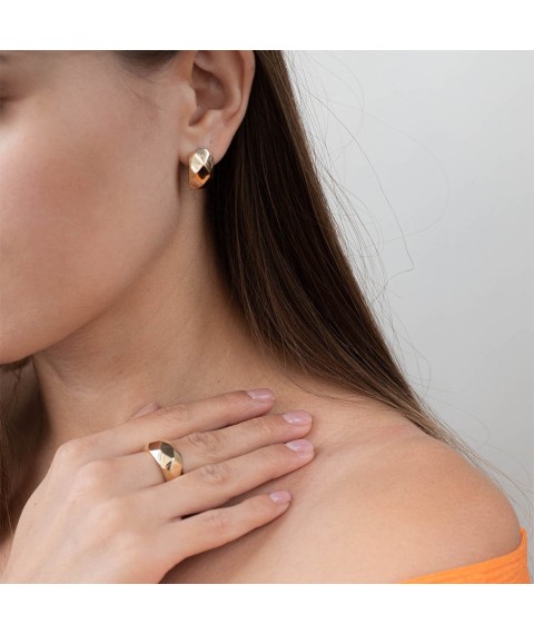 Earrings "Perfection" in yellow gold s06789 Onyx