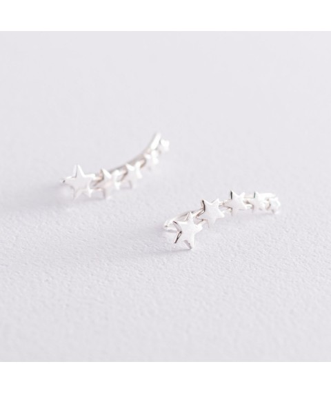 Climber earrings "Stars" in silver 123026 Onyx